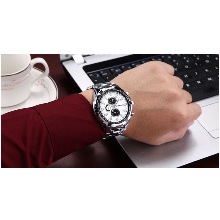 curren jam tangan analog pria mk3 silver black curren jam tangan analog pria mk3 silver black