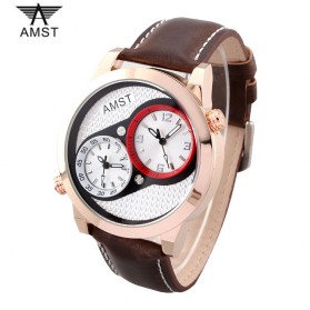 AMST Jam Tangan Analog Kulit Pria - AM3012 - Golden