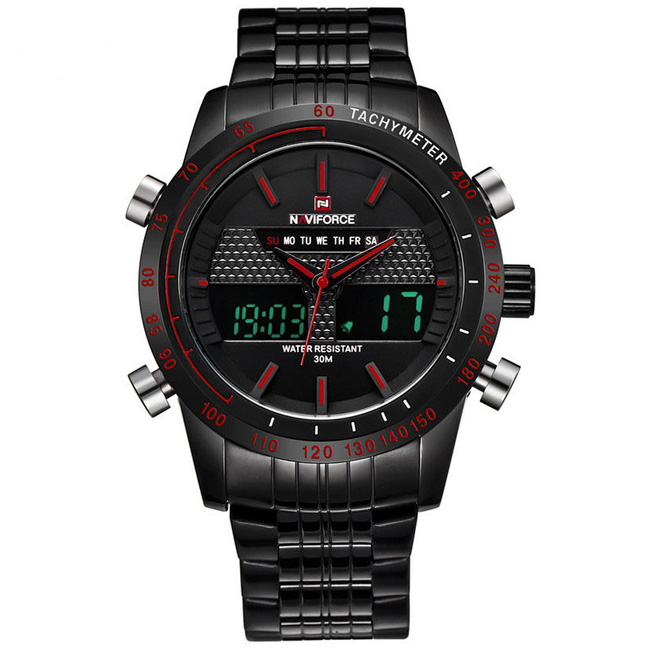 Navi Force Jam Tangan Analog Digital Pria 9024 Black Red 1 .