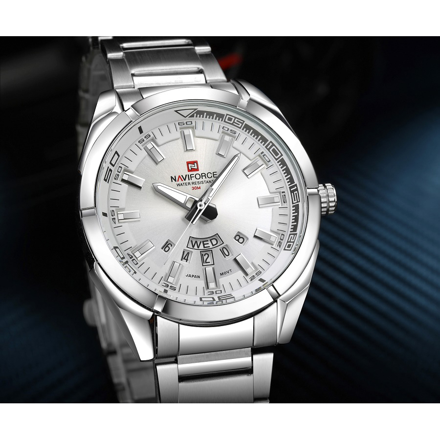 Navi Force Jam Tangan Analog Pria - 9038 - Silver 