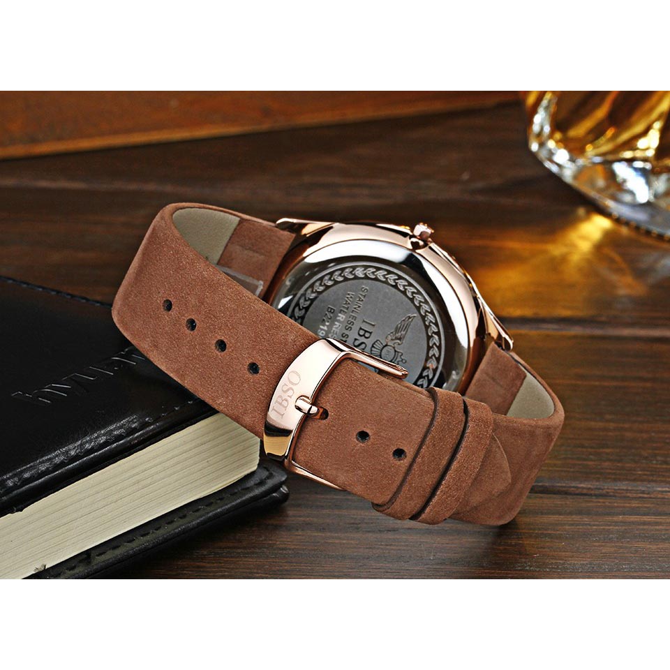 IBSO Jam Tangan Analog Pria Ultra Thin - B2219G - Red 