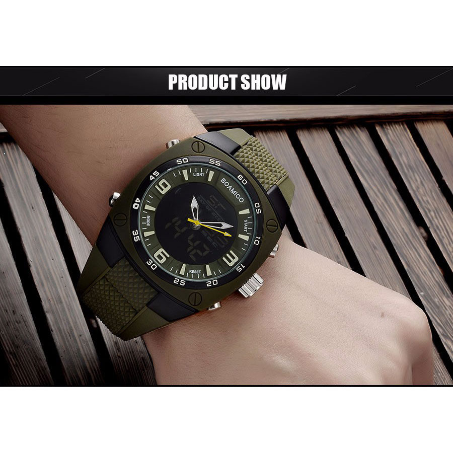 BOAMIGO Jam Tangan Analog Digital Pria - F-602 - Gray 