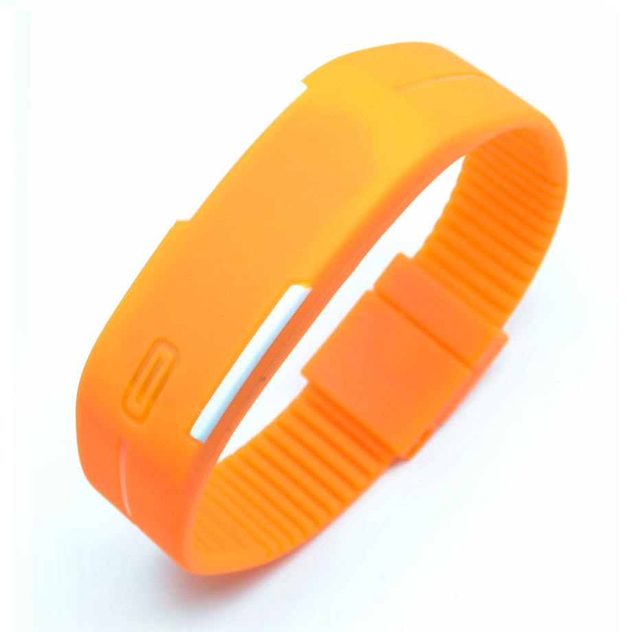 Jam Tangan LED Gelang Sport No Logo - Orange 