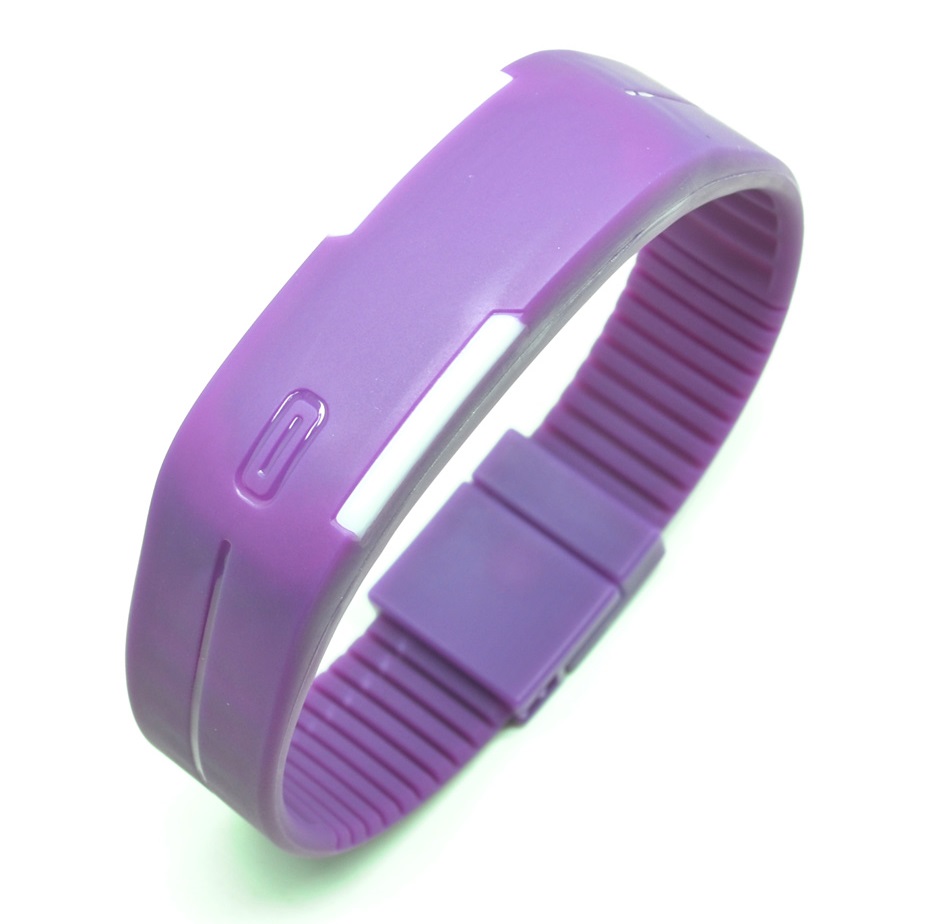 Jam Tangan LED Gelang Sport No Logo - Purple 
