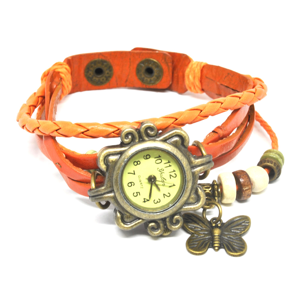 Jam Tangan Wanita Style Vintage - Orange - JakartaNotebook.com
