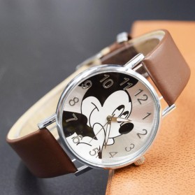 Mickey Mouse Children Watch Leather Strap - Black - 2
