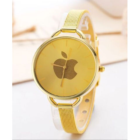Jam Tangan Wanita Logo Apple - Golden - JakartaNotebook.com