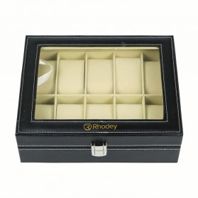 Rhodey Kotak Jam Tangan Luxury 10 Slot - Z-0003 - Black