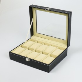 Rhodey Kotak Jam Tangan Luxury 10 Slot - Z-0003 - Black - 2
