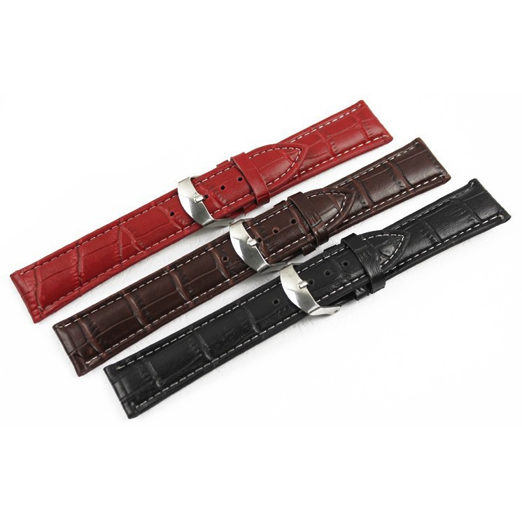Tali Kulit Jam Tangan Bamboo Grain Watchband Leather Strap 