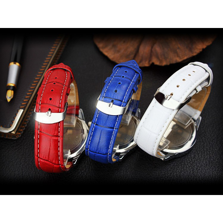 Tali Kulit Jam Tangan Bamboo Grain Watchband Leather Strap 