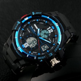 Mortima Men Sport Analog LED Watch Water Resistant 50m - AD1148 - Black/Blue - 6