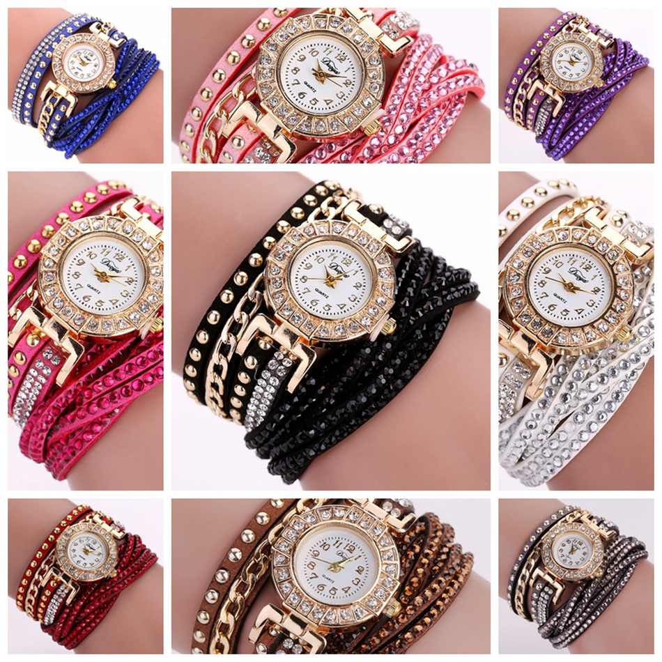 Jam Tangan Wanita Model Gelang Rhinestone White 7