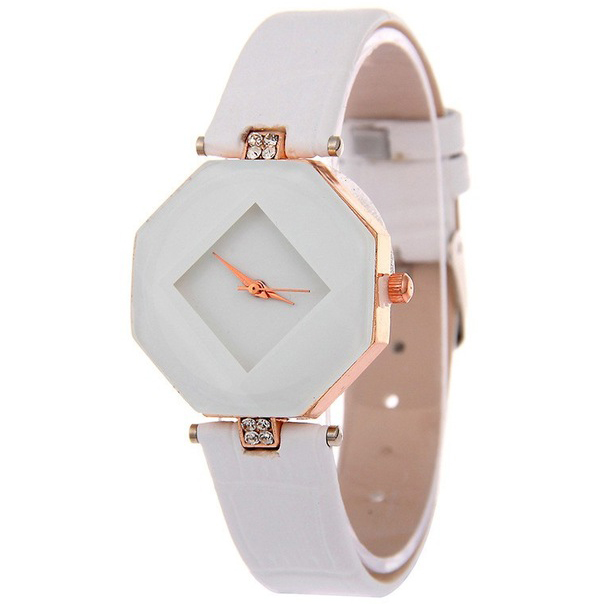 Jam Tangan Kasual Jewelry Cutting Wanita - zp6042 - White