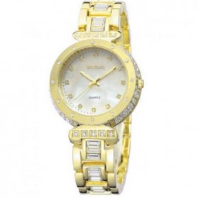 Weiqin Jam Tangan Analog Hodinky Crystal Wanita - wei6566 - Golden - 1