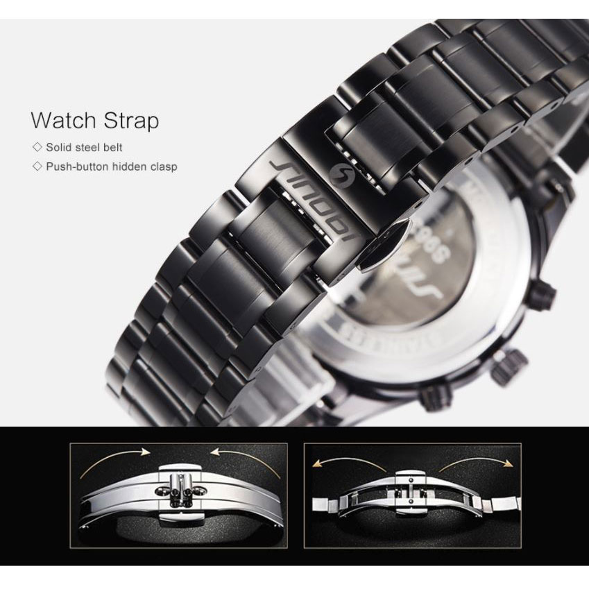 sinobi jam tangan pilot chrono pria 9639 black jakartanotebook sinobi jam tangan pilot chrono pria 9639 black jakartanotebook
