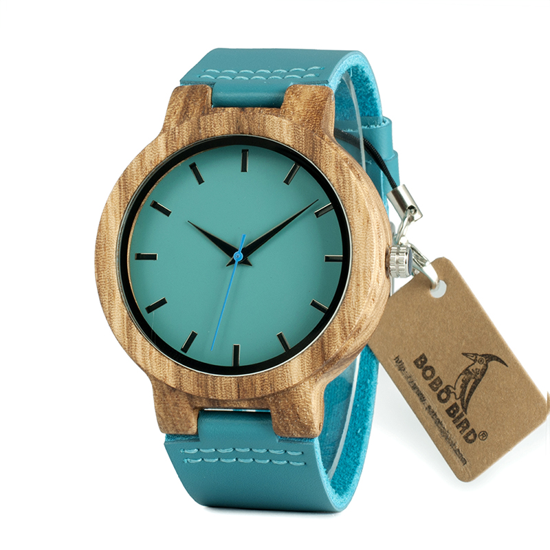 BOBO BIRD Jam  Tangan Kayu  Pria  WC28 Blue 