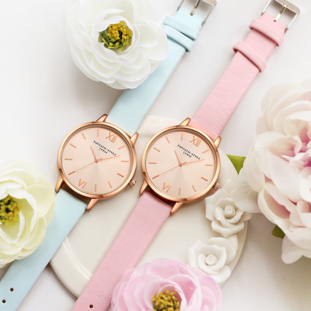 Lvpai Jam Tangan Analog Wanita Strap Kulit - LP050 - Black 