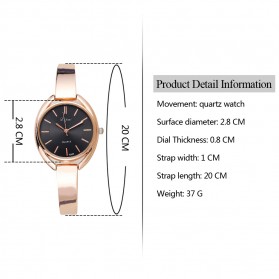 LVPAI Jam Tangan Analog Wanita - LP025 - Rose Gold/Black - 8