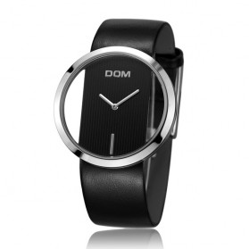 DOM Jam Tangan Analog Wanita Strap Kulit - LP-205 - Black - 1