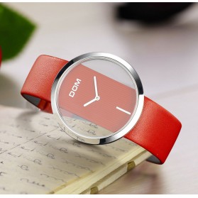 DOM Jam Tangan Analog Wanita Strap Kulit - LP-205 - Black - 7