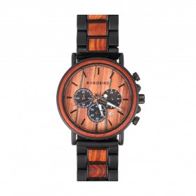 BOBO BIRD Jam Tangan Kayu Chrono Pria - WP09 - Midnight Black
