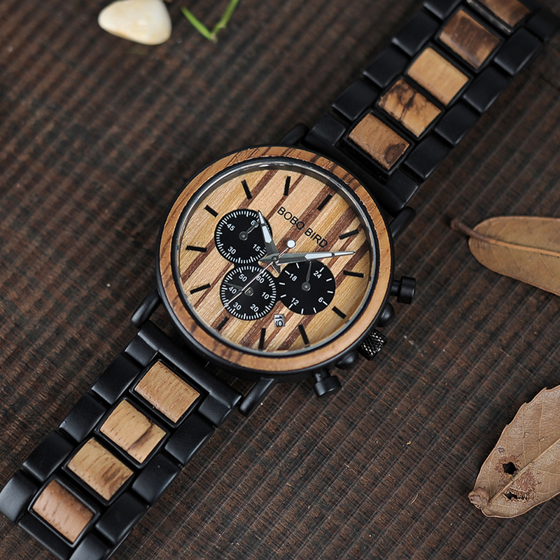 Gambar produk BOBO BIRD Jam Tangan Kayu Chrono Pria - WP09