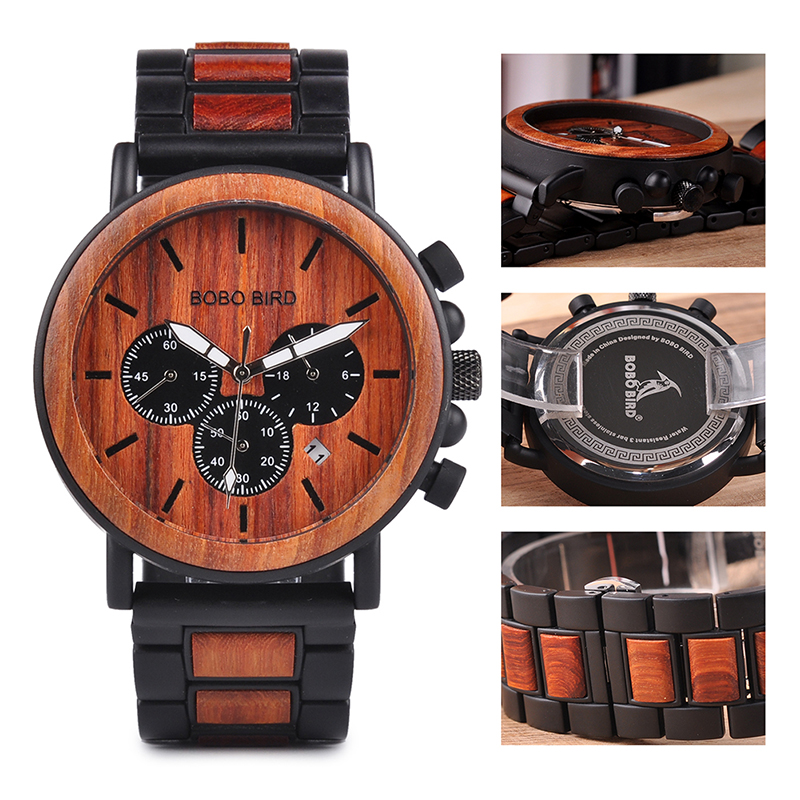Gambar produk BOBO BIRD Jam Tangan Kayu Chrono Pria - WP09