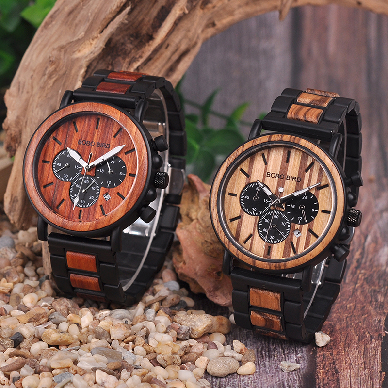 Gambar produk BOBO BIRD Jam Tangan Kayu Chrono Pria - WP09