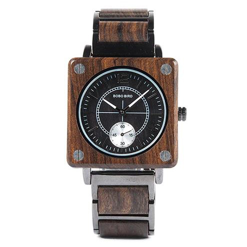 BOBO BIRD Jam  Tangan  Kayu  Seiko Movement Model Kotak R14 