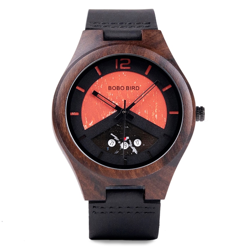  BOBO  BIRD  Jam  Tangan  Kayu  Analog Pria S10 4 Black 