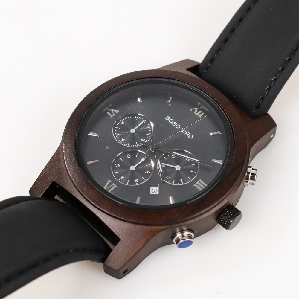Gambar produk BOBO BIRD Jam Tangan Kayu Leather Strap Doff - WP28