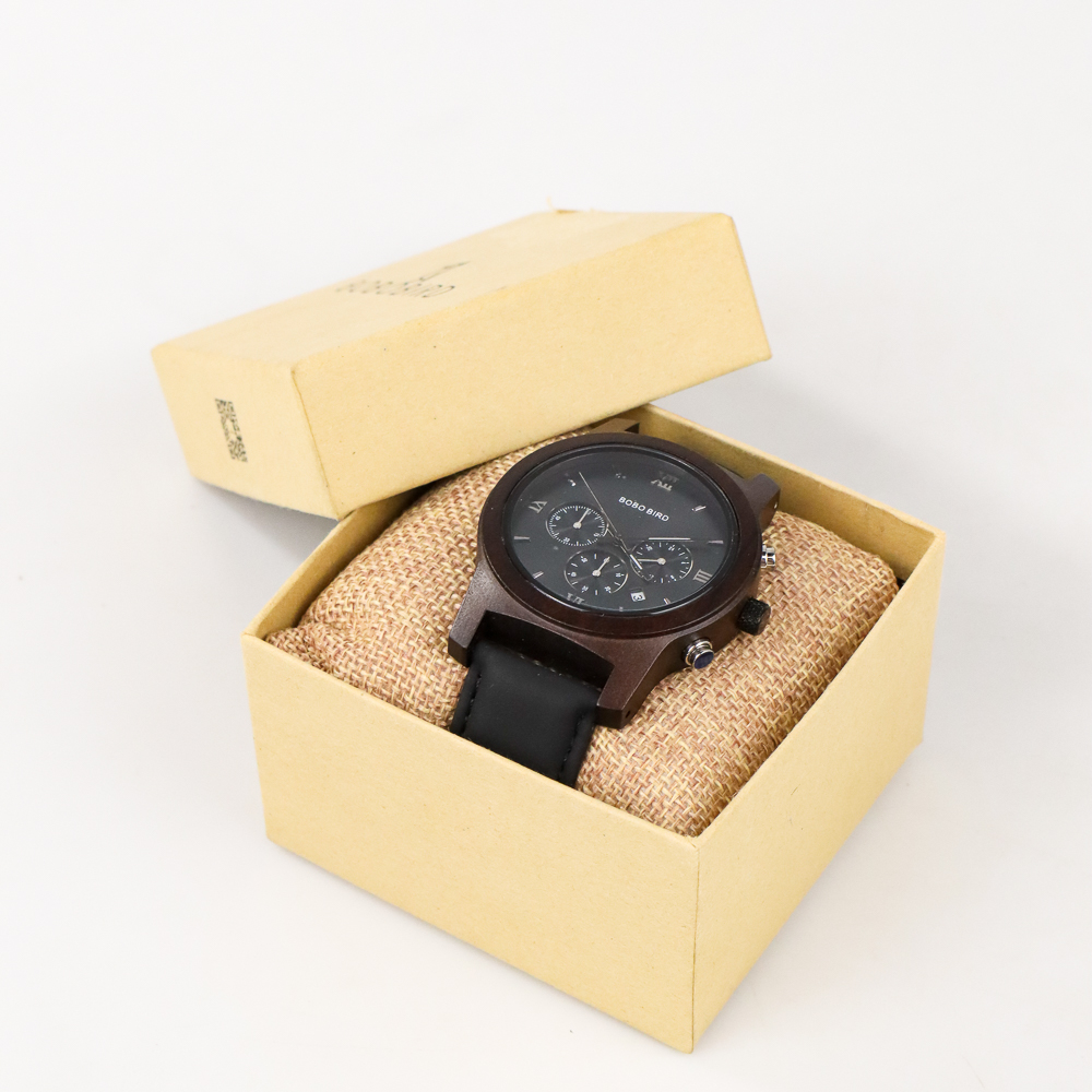 Gambar produk BOBO BIRD Jam Tangan Kayu Leather Strap Doff - WP28