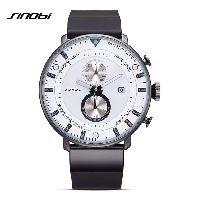 SINOBI Jam Tangan Analog Pria 9689 Black White SINOBI Jam Tangan Analog Pria 9689 Black White