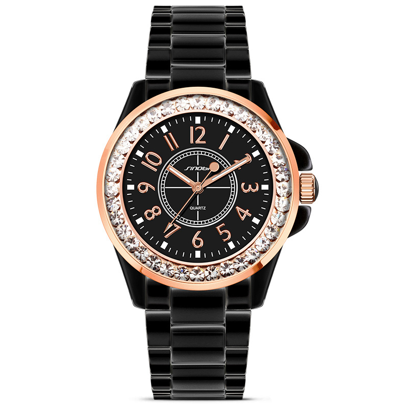 SINOBI Jam Tangan Ceramic Analog Wanita 9390 Black SINOBI Jam Tangan Ceramic Analog Wanita 9390 Black