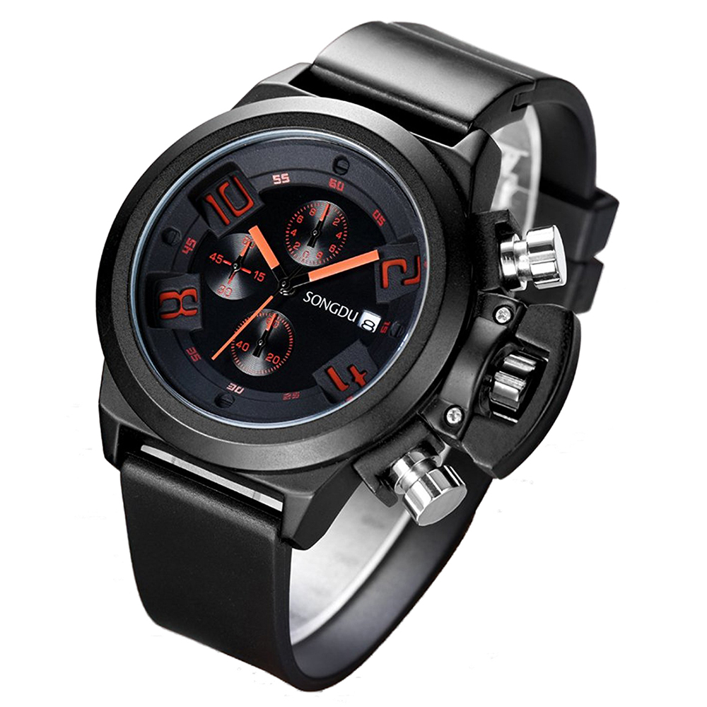 SONGDU Jam Tangan Pria Strap Silicone - 9212M - Black - JakartaNotebook.com