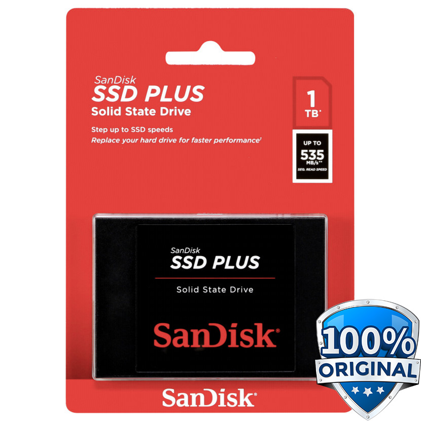 SanDisk SSD Plus 1TB SATA - SDSSDA-1T00 - Black - JakartaNotebook.com