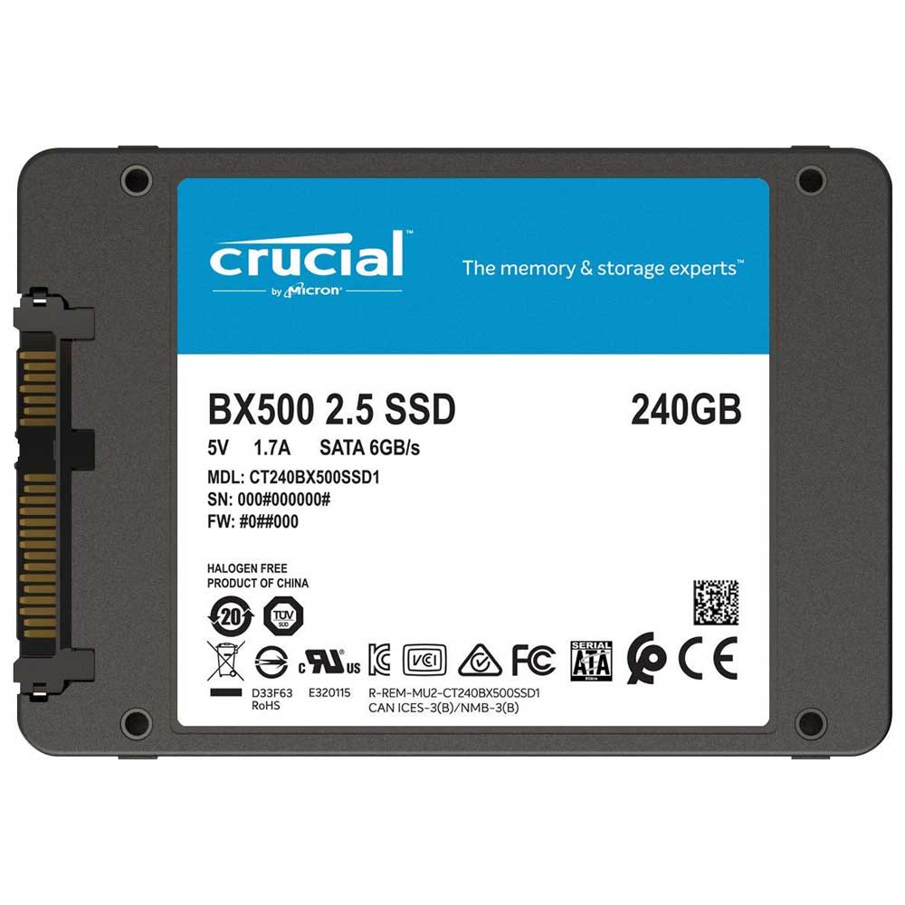 Crucial sata 2 5 internal ssd 6gb s 240gb bx500 black