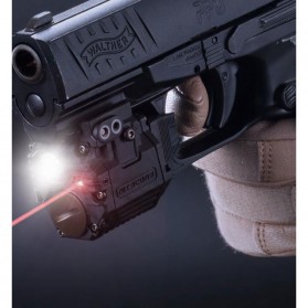 NITECORE Senter Pistol Tactical Gun Light XP-G2 S3 300 Lumens with Red Laser - NPL10 - Black