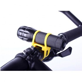 QIYI Silicone Strap Bike Bracket Mount Holder for Flashlight - LC-9105 - Black - 4