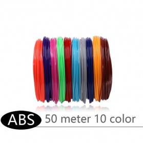 AVEIBEE 3D Pen Filaments ABS PLA 1.75mm 10 Colors 5 Meter - AV-200 - Multi-Color
