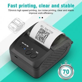 Zjiang Mini Portable Bluetooth Thermal Receipt Printer - 5809 - Black - 3