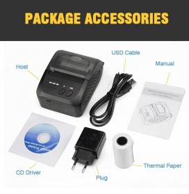 Zjiang Mini Portable Bluetooth Thermal Receipt Printer - 5809 - Black - 5