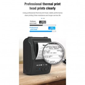Zjiang Mini Portable Bluetooth Thermal Receipt Printer - ZJ-5811 - Black - 8