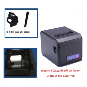 Thermal Receipt Printer with WiFi / LAN / USB Port - HS-E81ULW - Black - 5