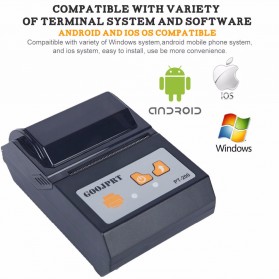 GOOJPRT POS Bluetooth Thermal Receipt Printer 58mm - JP-PT200 - Black - 6