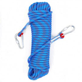 Tali Paracord Panjat Tebing Climbing Rope 10mm 20 Meter with Steel Buckle - 24KN - Blue