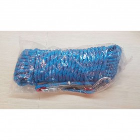 Tali Paracord Panjat Tebing Climbing Rope 10mm 20 Meter with Steel Buckle - 24KN - Blue - 9