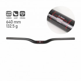 MTB Bicycle Handlebar Sepeda Carbon Fiber Glossy 640mm Model 002 - BXT-HB - Black