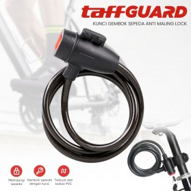 TaffGUARD Kunci Gembok Sepeda Anti Maling Cable Coil Lock Stainless Steel - TY588YZ - Black - 2